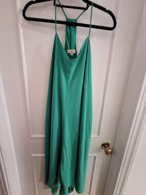 loft beach mosaic poplin ruffle strap maxi pocket dress Loft Beach Garden Poplin Ruffle Strap Maxi Pocket Dress Size Large Peach Bisque Women's